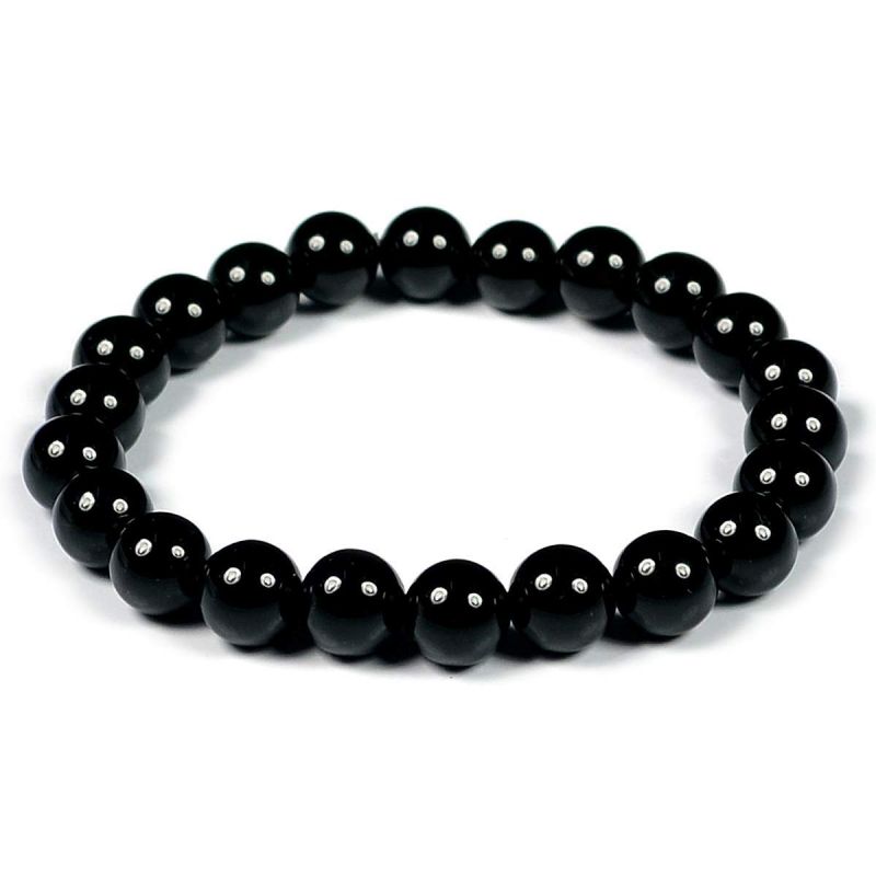 BLACK OBSIDIAN 10MM GRADE (A) NATURAL ROUND BEADS