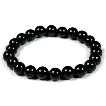 BLACK OBSIDIAN 10MM GRADE (A) NATURAL ROUND BEADS
