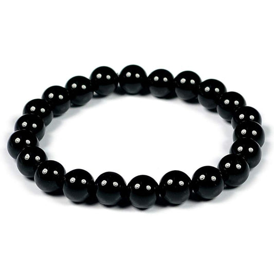 BLACK OBSIDIAN 10MM GRADE (A) NATURAL ROUND BEADS