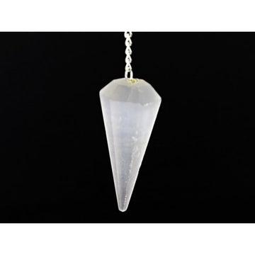 Selenite Faceted Cone Pendulum