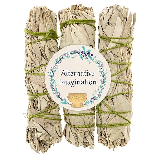 LLAVERNE WHITE SAGE SMUDGE STICK SET – 3-PACK OF 4-INCH BUNDLES