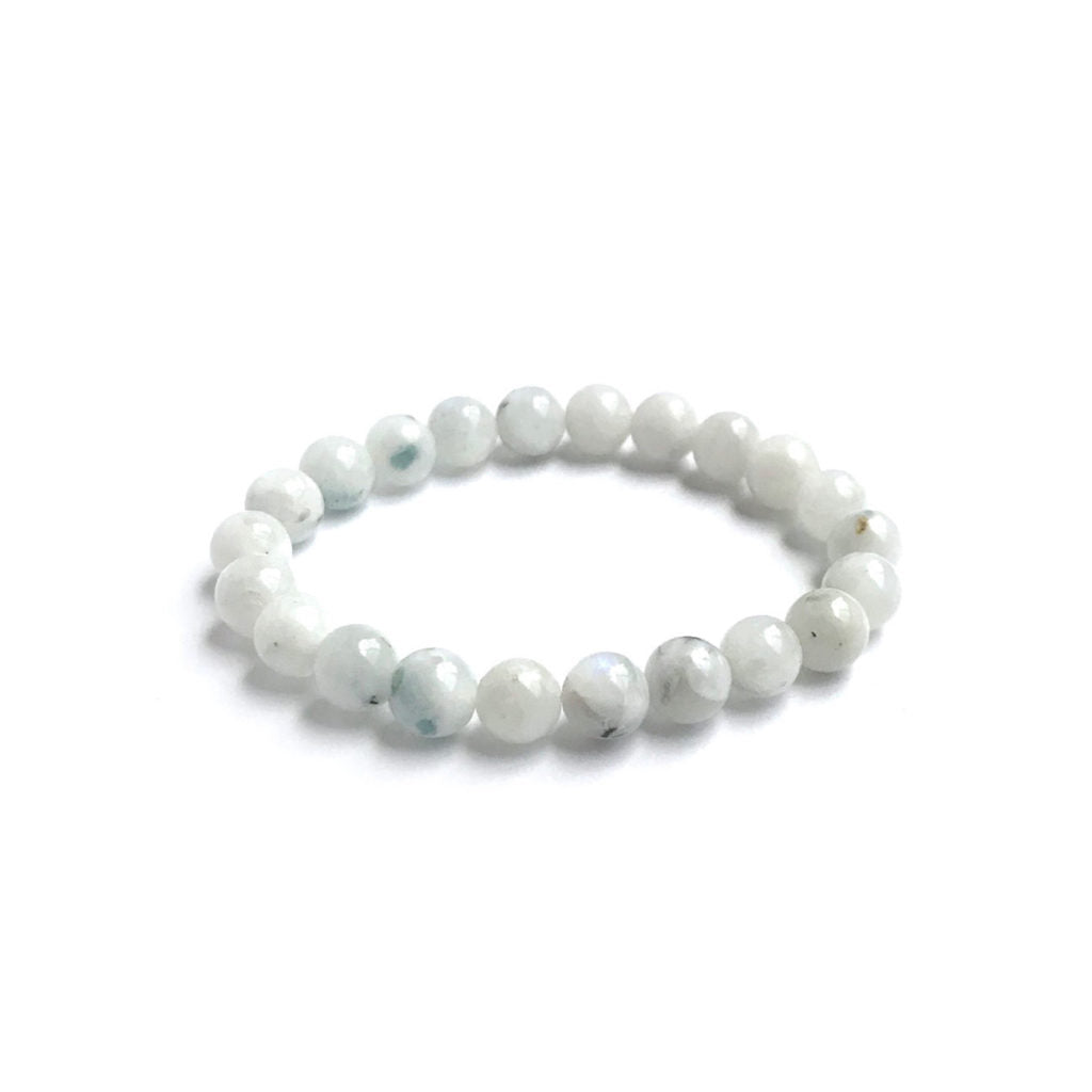 MOONSTONE 8MM GRADE (A) NATURAL ROUND BEADS