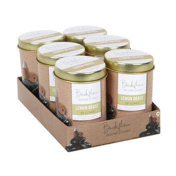 TINS OF ELEMENTS LEMON GRASS JUMBO BACKFLOW CONES