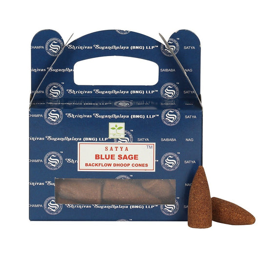 BLUE SAGE BACKFLOW DHOOP CONES BY SATYA