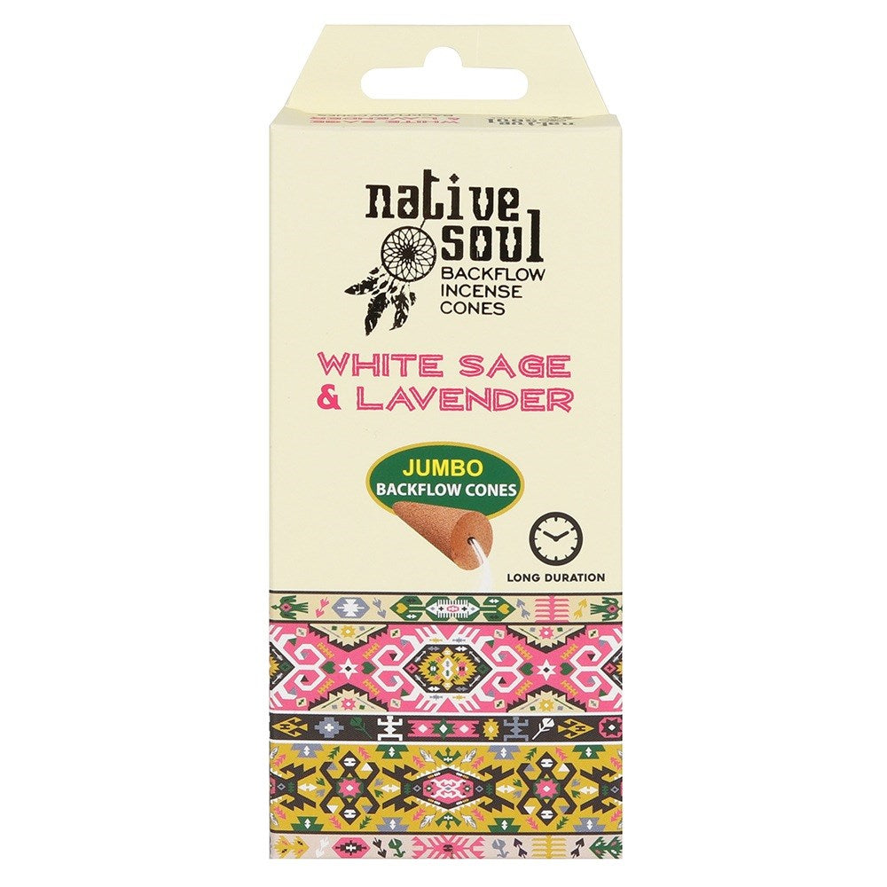 NATIVE SOUL WHITE SAGE & LAVENDER BACKFLOW INCENSE CONES