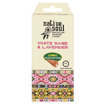 NATIVE SOUL WHITE SAGE & LAVENDER BACKFLOW INCENSE CONES