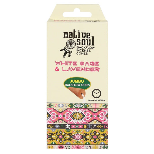 NATIVE SOUL WHITE SAGE & LAVENDER BACKFLOW INCENSE CONES
