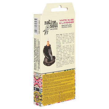 NATIVE SOUL WHITE SAGE & LAVENDER BACKFLOW INCENSE CONES