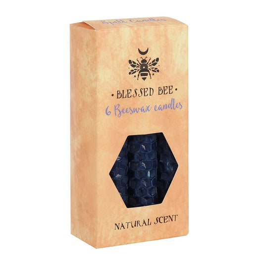 PACK OF 6 BLUE BEESWAX SPELL CANDLES