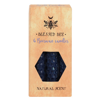 PACK OF 6 BLUE BEESWAX SPELL CANDLES