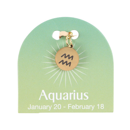 AQUARIUS GOLD TONE ZODIAC SIGN CHARM