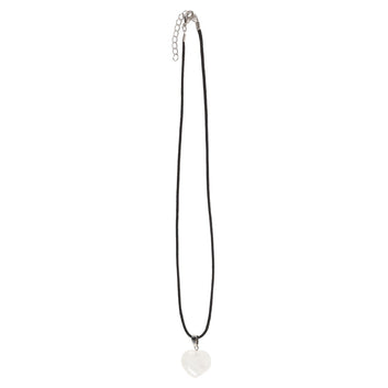 CLEAR QUARTZ HEALING CRYSTAL HEART NECKLACE