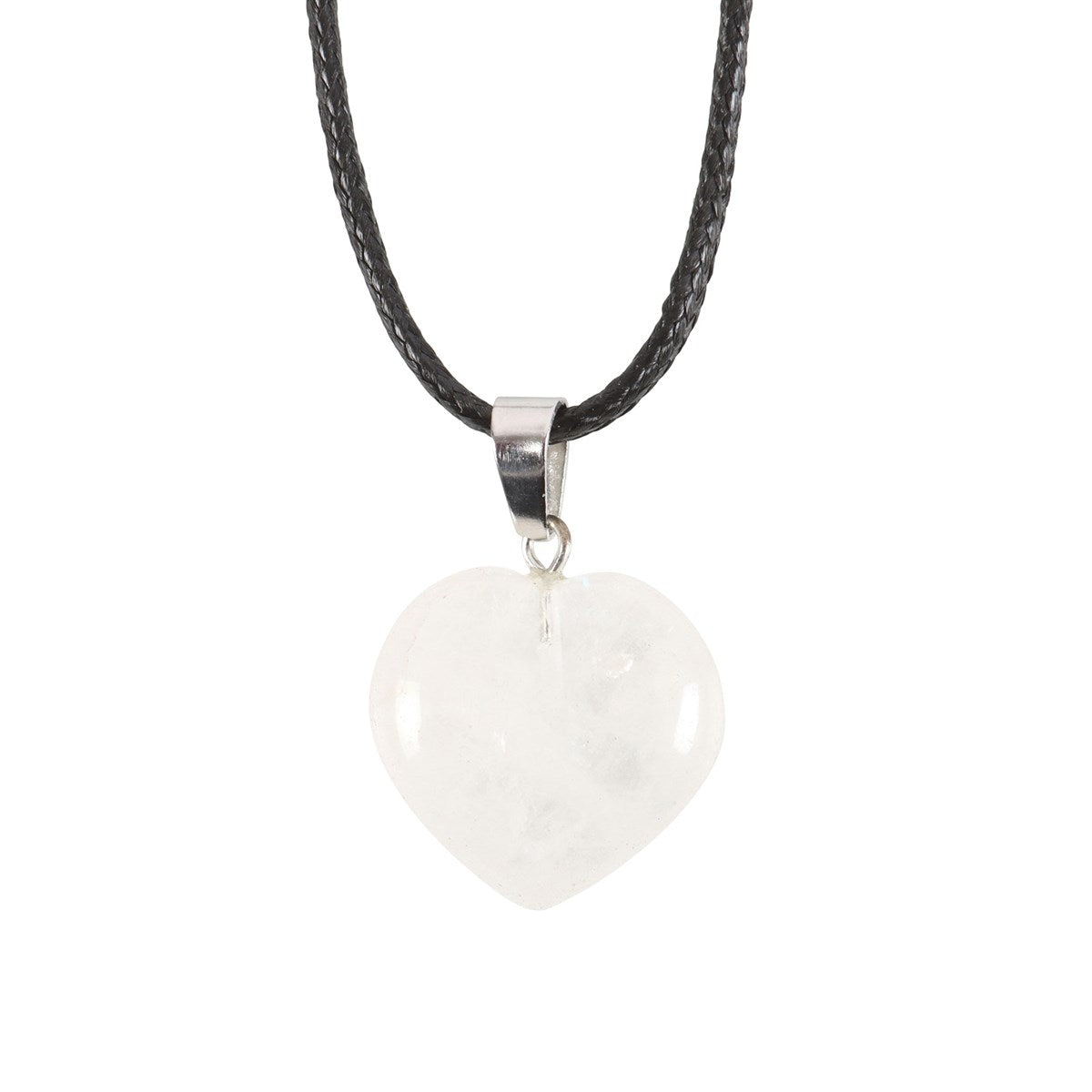 CLEAR QUARTZ HEALING CRYSTAL HEART NECKLACE