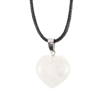 CLEAR QUARTZ HEALING CRYSTAL HEART NECKLACE