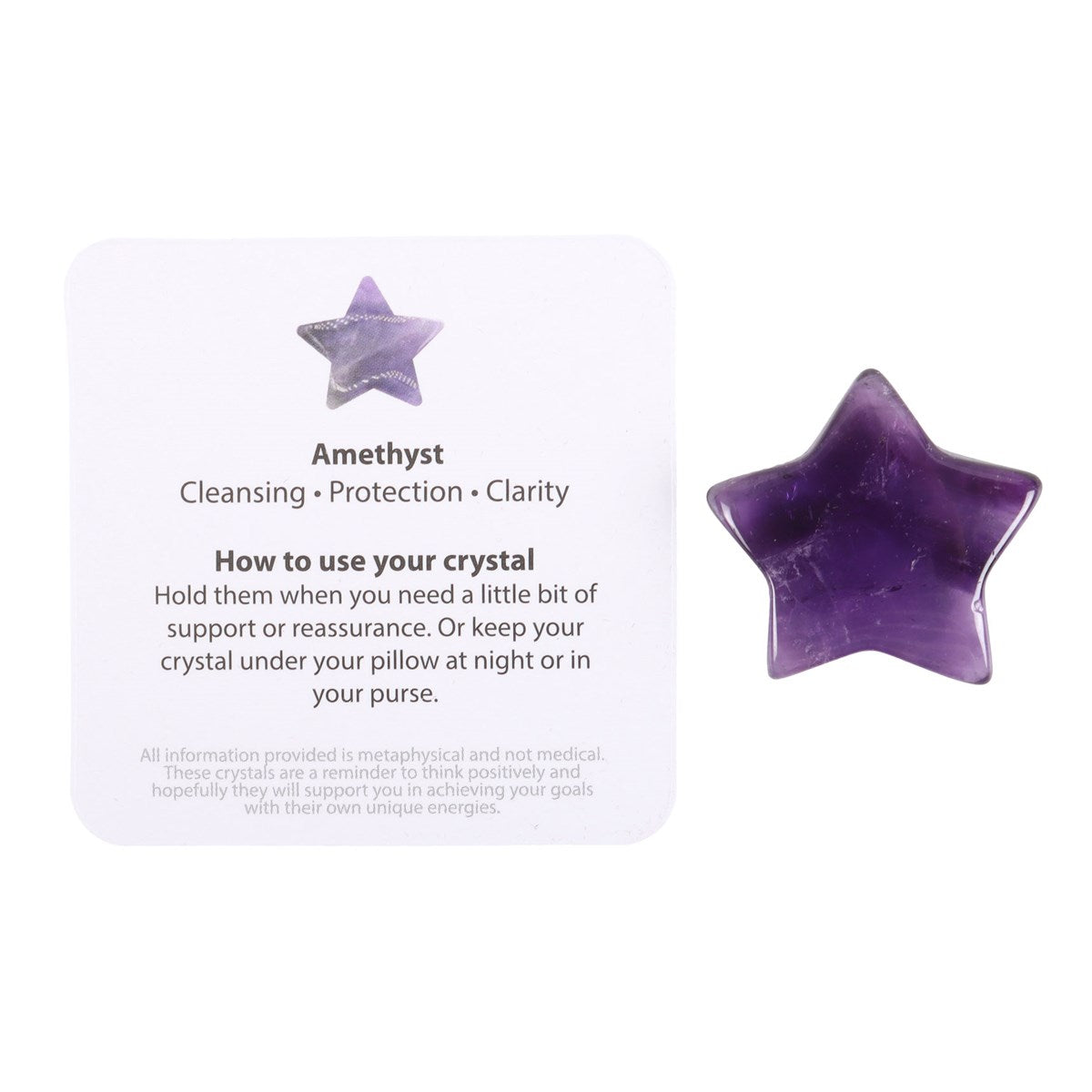 FRIENDS ARE LIKE STARS LUCKY AMETHYST CRYSTAL STAR IN A BAG