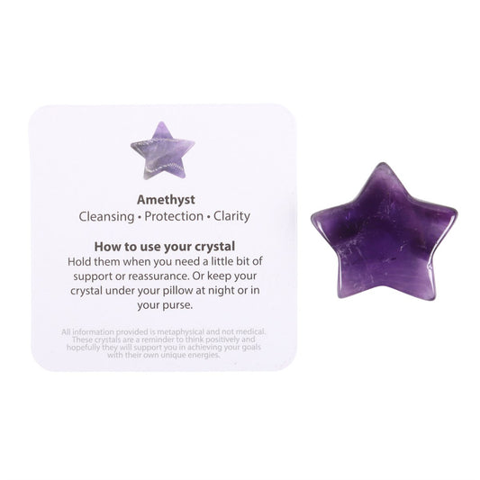 FRIENDS ARE LIKE STARS LUCKY AMETHYST CRYSTAL STAR IN A BAG