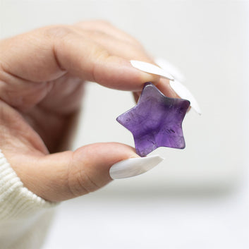 FRIENDS ARE LIKE STARS LUCKY AMETHYST CRYSTAL STAR IN A BAG