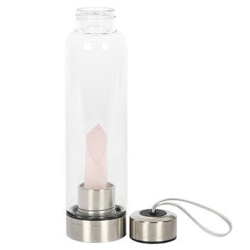 ROSE QUARTZ PURIFYING GLASS WATER BOTTLE