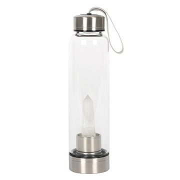 CLEAR QUARTZ ENERGISING GLASS WATER BOTTLE