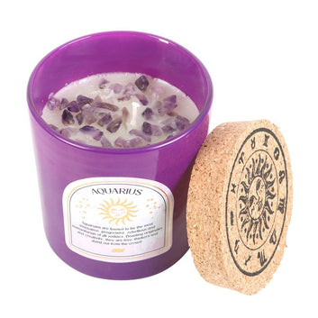 AQUARIUS BERGAMOT & MANDARIN GEMSTONE ZODIAC CANDLE