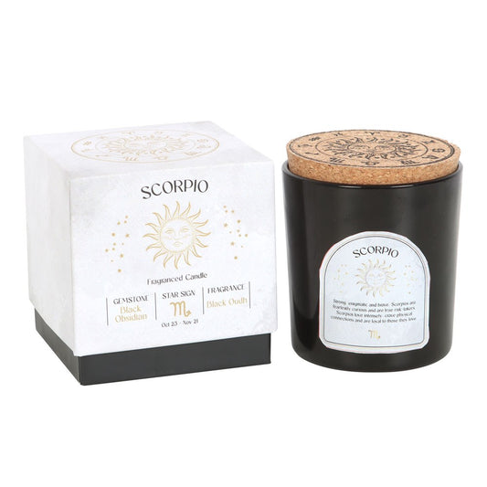 SCORPIO BLACK OUDH GEMSTONE ZODIAC CANDLE