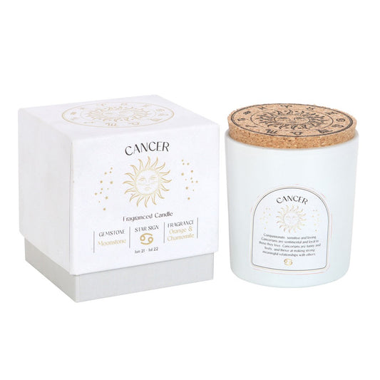 CANCER ORANGE & CHAMOMILE GEMSTONE ZODIAC CANDLE