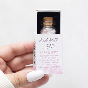 JAR OF LOVE ROSE QUARTZ CRYSTAL IN A MATCHBOX