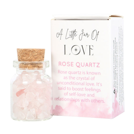 JAR OF LOVE ROSE QUARTZ CRYSTAL IN A MATCHBOX