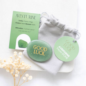 GOOD LUCK AVENTURINE CRYSTAL PALM STONE