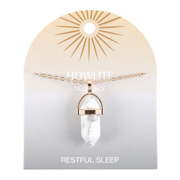 HOWLITE CRYSTAL PENDANT NECKLACE