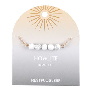 HOWLITE CRYSTAL BEADED CHAIN BRACELET