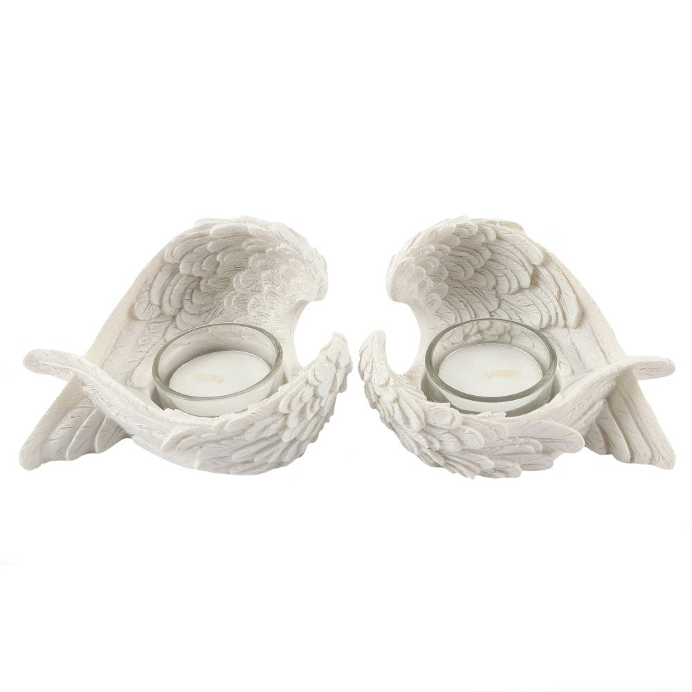 BOX OF 2 WINGED CANDLE HOLDERS