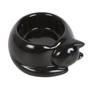 BLACK CAT CERAMIC TEALIGHT CANDLE HOLDER