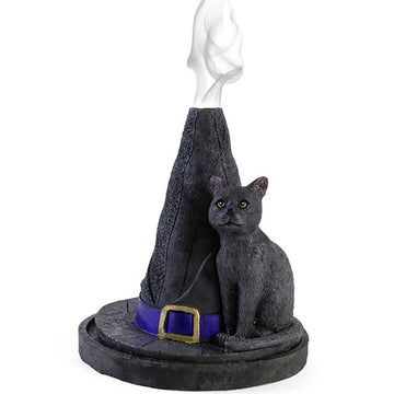 WITCH HAT WITH CAT INCENSE CONE HOLDER
