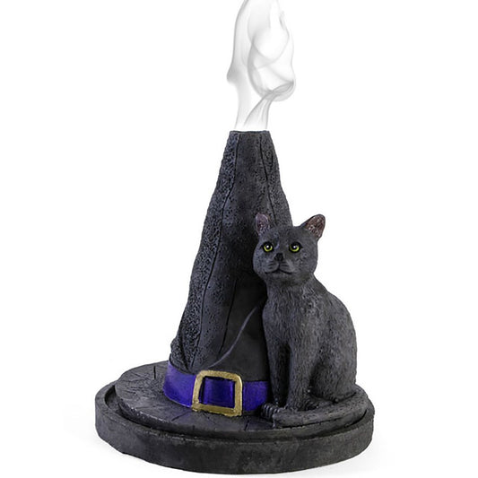 WITCH HAT WITH CAT INCENSE CONE HOLDER
