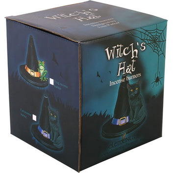 WITCH HAT WITH CAT INCENSE CONE HOLDER