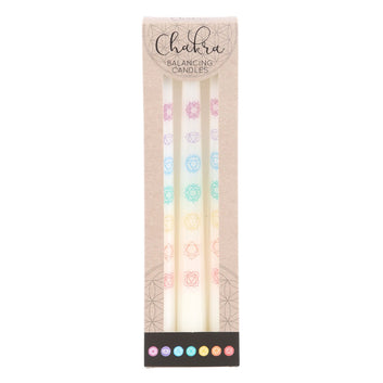 SET OF 3 CHAKRA BALANCING TAPER DINNER CANDLES