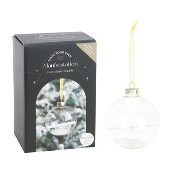 CLEAR QUARTZ MANIFESTATION GLASS CHRISTMAS BAUBLE KIT