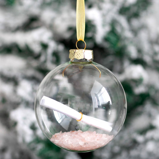 ROSE QUARTZ MANIFESTATION GLASS CHRISTMAS BAUBLE KIT
