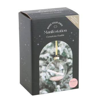 ROSE QUARTZ MANIFESTATION GLASS CHRISTMAS BAUBLE KIT