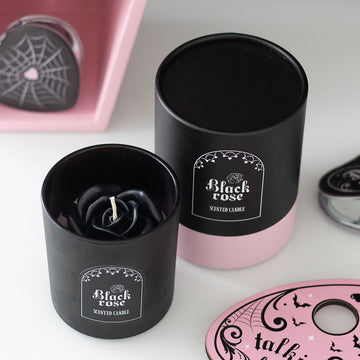 BLACK ROSE CANDLE WITH 3D ROSES