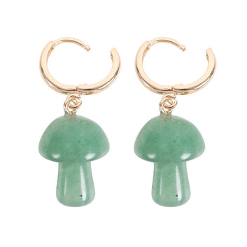 AVENTURINE CRYSTAL MUSHROOM EARRINGS