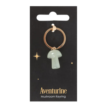 AVENTURINE CRYSTAL MUSHROOM KEYRING