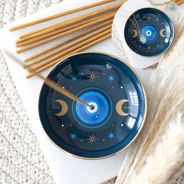 BLUE ALL SEEING EYE PRINT INCENSE HOLDER