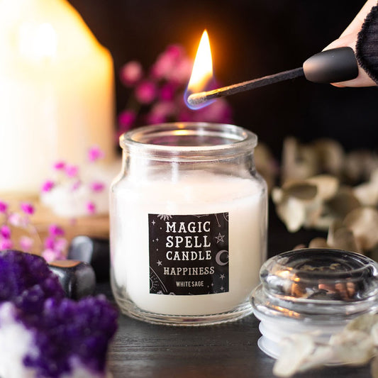 WHITE SAGE 'HAPPINESS' SPELL CANDLE JAR
