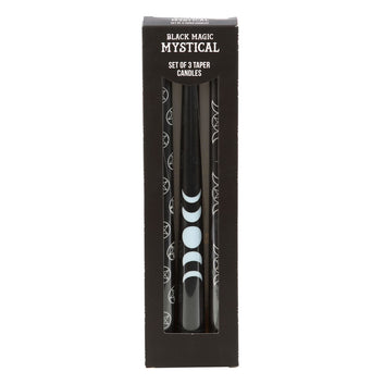 SET OF 3 BLACK MAGIC MYSTICAL TAPER CANDLES