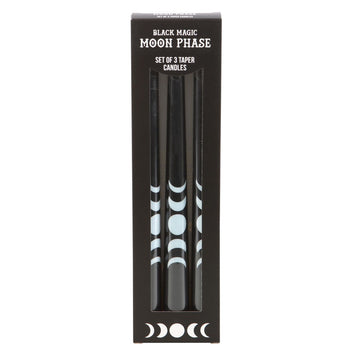 SET OF 3 BLACK MAGIC MOON PHASE TAPER CANDLES