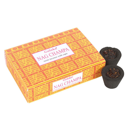 GOLOKA NAGCHAMPA RESIN INCENSE SMUDGE CUPS
