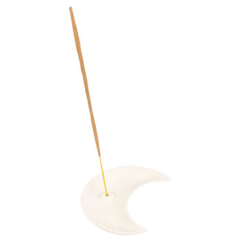 WHITE CRESCENT MOON INCENSE STICK HOLDER