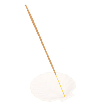 OFF WHITE SCALLOP SHELL INCENSE STICK HOLDER